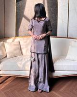 TENNECY Baju Atasan Wanita Desainer Baru untuk Pesta Pernikahan dan Diwali, Bahan Sutra Crep Alami Tebal, Model Farshi Salwar, Cepat Kering, Anti Kusut