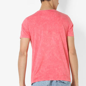 Nouveaux T-shirts décontractés pour hommes, coupe ajustée, délavés à l'acide, col rond, manches courtes, effet délavé, avec logo frontal, plusieurs tailles disponibles - Product Image 3