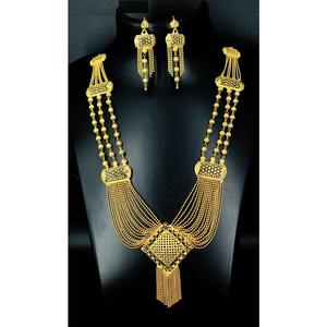 Collier avec boucles d'oreilles Parure de bijoux Plaqué or en laiton pur Parure de bijoux haute qualité pour les Émirats Arabes Unis Dubaï Collier turc Design Collier - Product Image 3