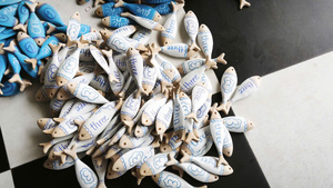 Handmade Colorful Wooden Fish Numbers Wall Decor Coastal Tropical Hanging Ornament Modern Design <b>Environment</b> - Product Image 3