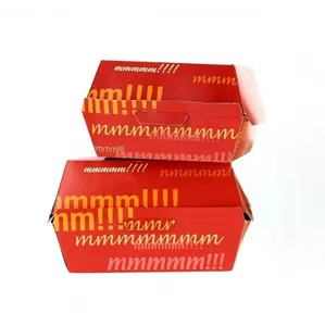 New Product Customization Biodegradable Printed Burger Paper Boxes With Design For Packing Burgers