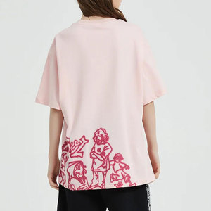 Camiseta Oversize Rosa de Algodón Jersey con Cuello Redondo y Manga Corta, Estilo Urbano con Estampado, Ajuste Casual para Hombre - Product Image 4