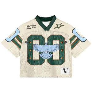 Camiseta Deportiva Retro Americana de Malla Corta y Holgada Estilo Vintage para Hombre, Personalizada, 100% Algodón Transpirable, Tipo Jersey de Fútbol - Product Image 2