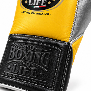No Boxing No Life Leather Boxing Gloves Yellow <b>Black</b> <b>Lace</b>-Up Training Gloves Hecho En Mexico Adult Full Finger - Product Image 6
