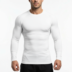 Chemise de compression pour homme, entraînement physique, évacuation de l'humidité, coupe extensible - Product Image 1