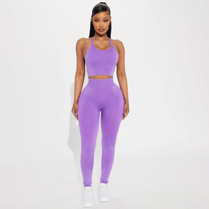 Conjuntos Deportivos de 2 Piezas Personalizados, Cintura Alta, Corte Acampanado, para Pilates, Yoga, Fitness, Gimnasio, Ropa de Entrenamiento para Mujer - Product Image 1