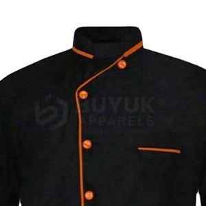 Veste de chef professionnelle pour cuisine, ventilée, légère, durable, respirante, manches longues, en polyester/coton tricoté, vêtements culinaires - Product Image 5