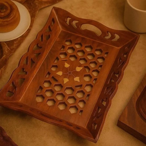 Premium Eco-Friendly Handmade Acacia Wood Condiment <b>Set</b> with Tray Modern Home Kitchen Decor Party Gift <b>Serving</b> <b>Set</b> - Product Image 1