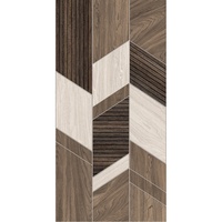 Carrelage Céramique Effet Bois Luxe 3D Chevron Résistant à l'Usure Briques Murales pour Salle à Manger 300x600mm Hall Moderne Centre Commercial