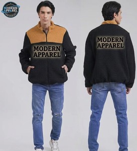 Premium Quality New Style Sherpa Men's Jackets Custom Stand Collar Winter <b>Canvas</b> Breathable Customizable Wholesale - Product Image 4