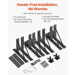 Kit Ferramenta Anti-Cedimento per Telaio Cancello, 2 Set Staffe Angolari per Cancello, Viti per Chiusura e Accessori per Capanno - Product Image 6