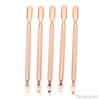 Prix d'usine professionnel, outil de manucure et pédicure réutilisable, double tête, acier inoxydable, pousse-cuticules en métal, coffret personnalisé