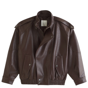 Nouvelle veste en cuir pour femme, style ample, en cuir d'agneau, pour le printemps et l'automne. - Product Image 3