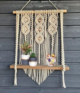 MORE Décoration murale en macramé bohème indien en coton tissé à la main pour chambre à coucher, couloir, chambres d'enfants et d'adolescents, toutes occasions - Product Image 1