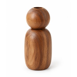 Jarrón de flores Kokeshi de madera de acacia hecho a mano al por mayor |   Moradabad - Product Image 1