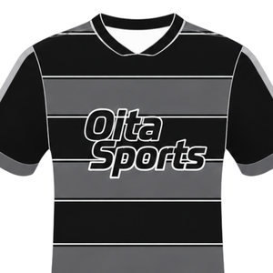 Maillot de rugby personnalisé noir et gris à manches courtes, col rond, rayé, pour l'entraînement et les matchs, vêtements de sport d'équipe - Product Image 3