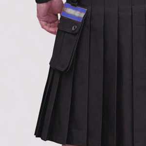Kilt utilitaire écossais noir et violet pour homme, style pompier, avec bordure haute visibilité 2026 - Product Image 5