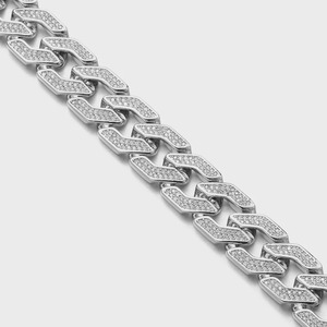 Chaîne hexagonale en argent 925 avec diamants VVS, collier lourd entièrement serti avec fermoir personnalisé, style streetwear bling-bling - Product Image 6