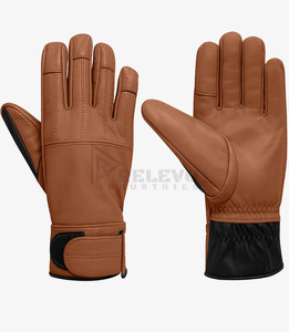 Guantes de Motocicleta Minimalistas de Cuero Marrón Unisex, Estilo Retro Cafe Racer, Protección para Motocross, Secado Rápido, Transpirables, para Todas las Estaciones - Product Image 3