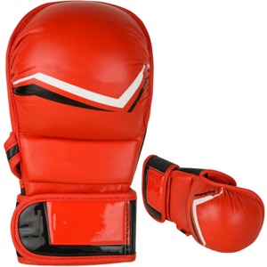 Guantes de MMA Rojos Premium con Acolchado Grueso, Guantes Profesionales de Artes Marciales para Sparring, Entrenamiento de Boxeo, Palma Abierta, Material PU - Product Image 1