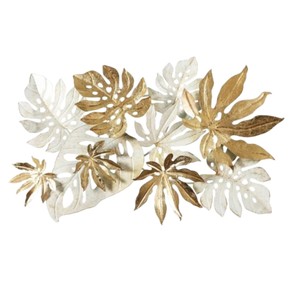 Luxury Modern Gold and Teal Metal Flower <b>Wall</b> <b>Decor</b> 3D Iron Floral <b>Wall</b> Art Sculpture for Home Living Room Hotel Decoration - Product Image 2