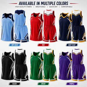 Ensemble d'uniformes de basketball personnalisés pour adultes, respirant, antibactérien, séchage rapide, grande taille, maillot d'été pour équipe complète, 100 % polyester - Product Image 4