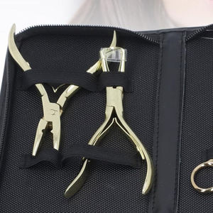 Kit d'outils pour extensions capillaires : Ciseaux et pinces métalliques dorés, ensemble d'installation et de retrait pour extensions capillaires, étanche, micro-liens manuels - Product Image 5