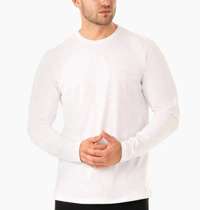 เสื้อเชิ้ตแขนยาวผู้ชายคุณภาพสูง ผ้าฝ้าย แบบเรียบ ปรับแต่งได้ คอโอ - Product Image 2