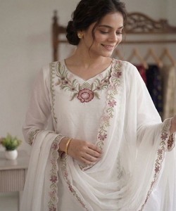 Rich Look Georgette Top Palazzo With Dupatta Women Salwar Kameez Wedding Party Wear India Pakistan Dress 85286 LG-2105 - Product Image 2
