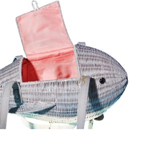 Cesta de Almacenamiento Premium de Ratán con Forma de Ballena, Hecha a Mano, Gris, con Diseño de Animal Marino, Bolso de Mimbre y Organizador de Artículos Divertidos - Product Image 4