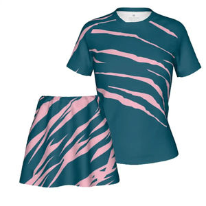 Conjunto de camiseta y falda de tenis para mujer, ropa deportiva atlética transpirable de secado rápido, conjunto ligero para entrenamiento y gimnasio - Product Image 1