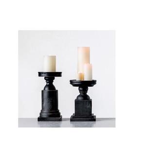Support à bougie en bois noir sculpté pour mariage, événement festif, bougeoir décoratif et porte-bougie pour décoration de table à la maison - Product Image 5