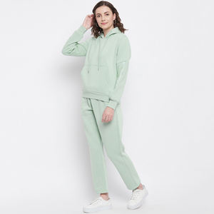 Ensemble de survêtement en molleton à capuche vintage pour femmes, coupe régulière, motif à carreaux, décontracté, hiver, manches longues - Product Image 4