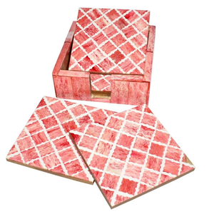 Ensemble de dessous-de-verre en os incrusté faits à la main, décoration de luxe pour la maison et la salle à manger, dessous-de-verre traditionnels en os incrusté, accessoires de table artistiques faits à la main - Product Image 1