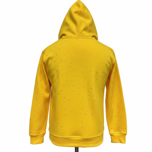 Sudadera con capucha para hombre al por mayor, de alta calidad, con cremallera, lavado ácido, bordado desgastado, poliéster/algodón, oversize - Product Image 6