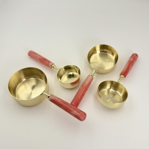 Juego de Tazas Medidoras de Acero Inoxidable con Mango de Resina para Cocinar y Hornear, 4 Piezas, para Hogar, Hotel y Restaurante - Product Image 4