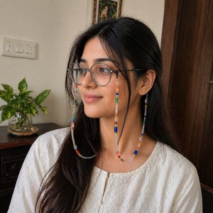 Correa para Gafas Antideslizante con Cuentas Coloridas Jaunty ES-1087, con Cuentas de Vidrio Transparentes, 70 cm de Longitud para un Uso Seguro - Product Image 3