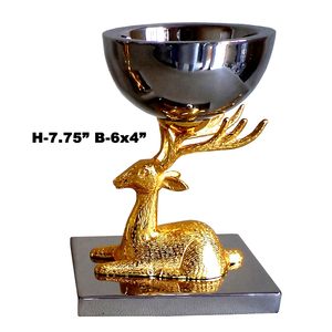 Luxury Nordic Gold Deer <b>Candle</b> Holder Bowl Ornament Electroplated Metal Reindeer <b>Candle</b> Stand for Home Living Room Wedding Table - Product Image 3