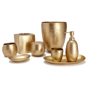 New Style Gold Pattern <b>Bathroom</b> <b>Accessory</b> <b>Set</b> Luxury Metal Dust-Proof Tumbler Tissue Box Soap Dish Soap Dispenser Vanity <b>Set</b> - Product Image 3