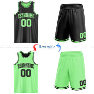 Unisex Reversible Basketball Uniform Set Custom Jersey and Shorts 100% Polyester Anti-Bacterial Sleeveless Breathable Uniform - Product Image 1