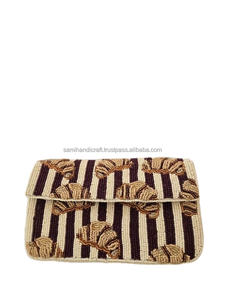 New Arrival Designer Women Beaded Clutch Seed Bead Handmade Handmade Embroidery Cosmetic Bags & <b>Cases</b> - Product Image 4