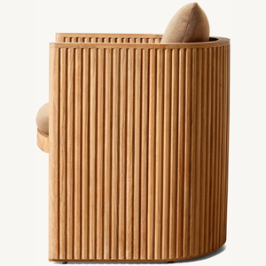 Sillón de madera de teca ecológico con un estilo moderno y sencillo, adecuado para uso duradero en exteriores. - Product Image 2