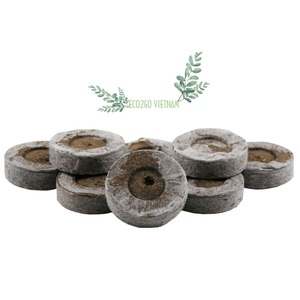 100% Sustainable Coconut Coir Grow Pellets - Low Carbon Footprint Nutrient Soil Plugs From Eco2go Vietnam - Product Image 1