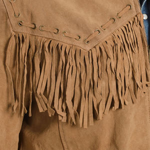 Handmade Genuine <b>Leather</b> Motorcycle <b>Jacket</b> Vintage Western Cowboy Style Breathable Turn-down Collar Zipper Closure - Product Image 5