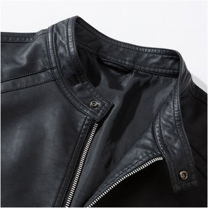 OEM Customized Genuine Cowhide <b>Men</b> <b>Leather</b> <b>Jackets</b> Winter <b>Men</b> Casual Zipper Plain Color <b>Leather</b> <b>Jacket</b> for <b>men</b> - Product Image 3