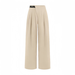 Pantalones Largos Casuales de Pierna Ancha Verdes Lisos para Mujer, Pantalones de Cintura Alta con Parches, Pantalones de Exterior para Chicas, Venta al por Mayor - Product Image 5