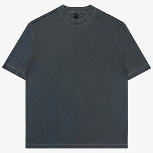 เสื้อยืดคอตตอนคุณภาพสูงแบบใหม่ 100% สไตล์สตรีทแวร์ แขนสั้น คอกลม ลายทาง สำหรับผู้ชาย - Product Image 3