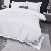 Ensemble de couverture de lit d'hôtel 200TC 300TC 400TC 40S 60S 80S personnalisé broderie housse de couette Twin Queen King size drap de lit ensemble de literie