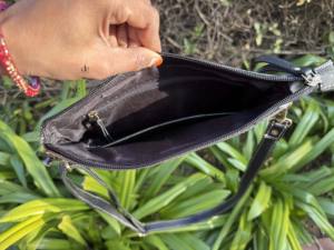 Sac à main en cuir de vachette véritable, dernier cri, motif damier gravé à la main, style bohème vintage, fait main, élégant, sac à bandoulière - Product Image 6