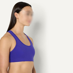 Bold Royal Purple Racerback Sports Bra For Women High Impact <b>Padded</b> Gym Fitness Bra Top Breathable <b>Running</b> Yoga Activewear - Product Image 3